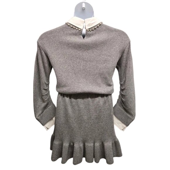 Cinq a Sept Womens Size Small Heather Gray Kiana Necklace  Dress Wool Blend - Picture 3 of 9